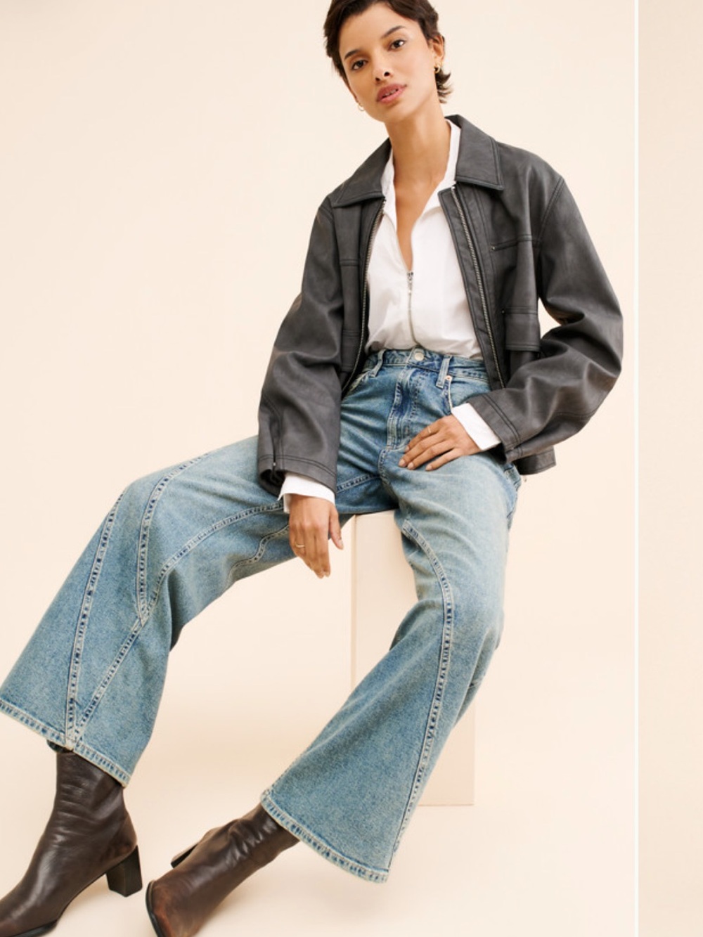 Rails Denim Wide-Leg Jeans in Light Blue Wash